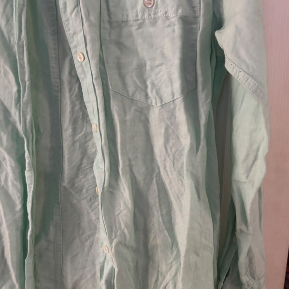 J. Crew Collared Long Sleeve Light Green Bottoned Down Shirt w/Pocket Size 8 - Picture 6 of 9
